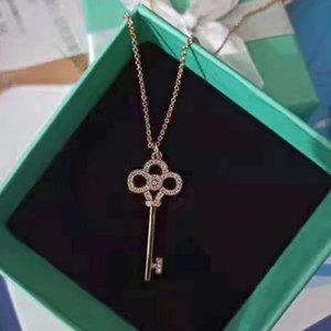 Tiffany Rose Gold Key Pendant with Diamonds